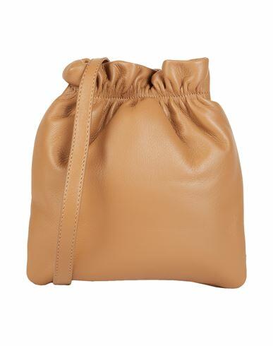 Les Visionnaires Lilou Silky Leather Woman Cross-body bag Camel Lambskin Cover