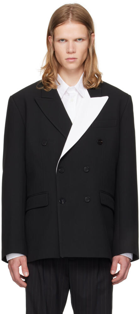 Ernest W. Baker Black Double-Breasted Blazer Cover