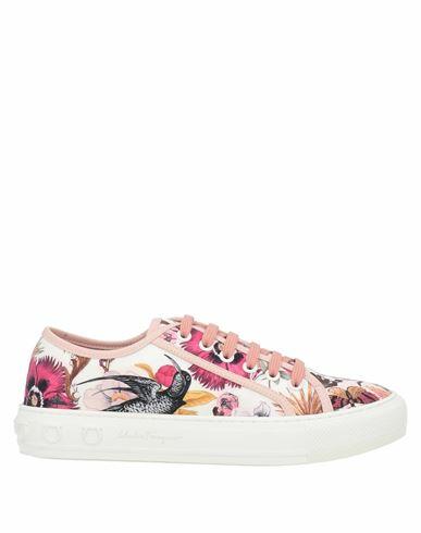 Ferragamo Woman Sneakers Light pink Silk, Calfskin Cover