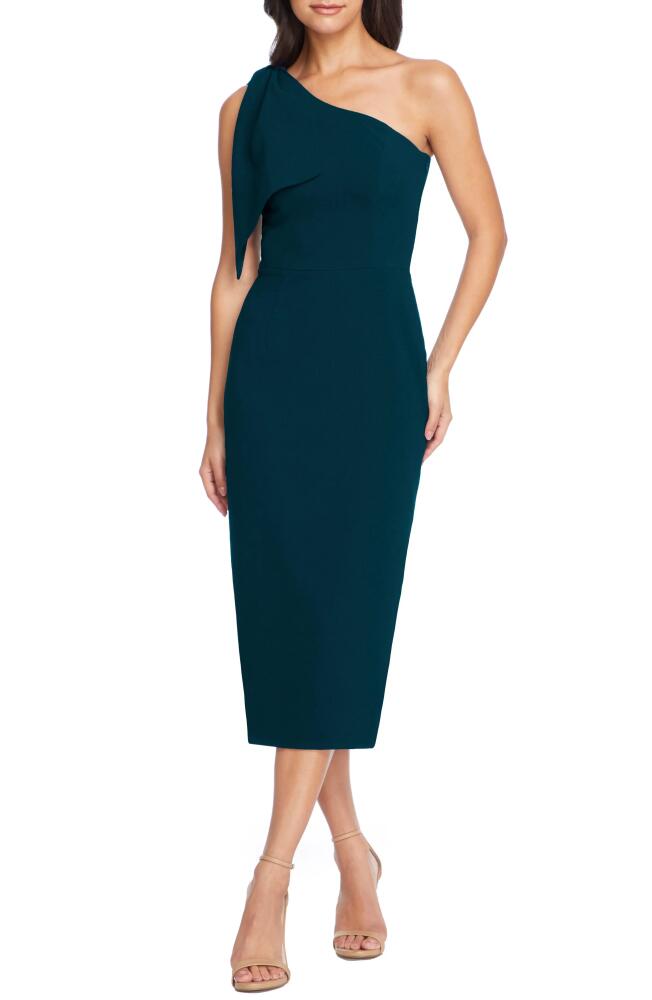 Dress the Population Tiffany One-Shoulder Midi Dress in Pine Cover