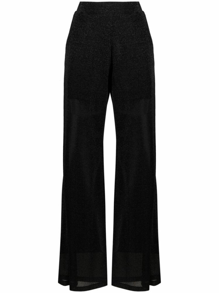 Amen lurex wide-leg trousers - Black Cover