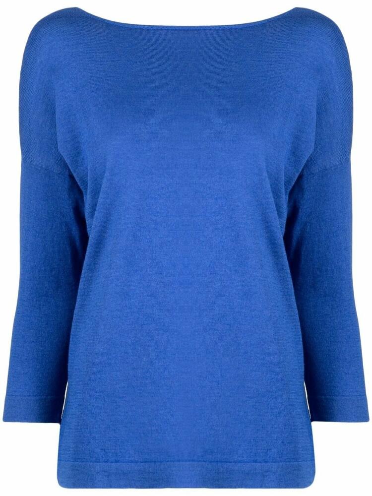 Wild Cashmere V-back silk-blend jumper - Blue Cover