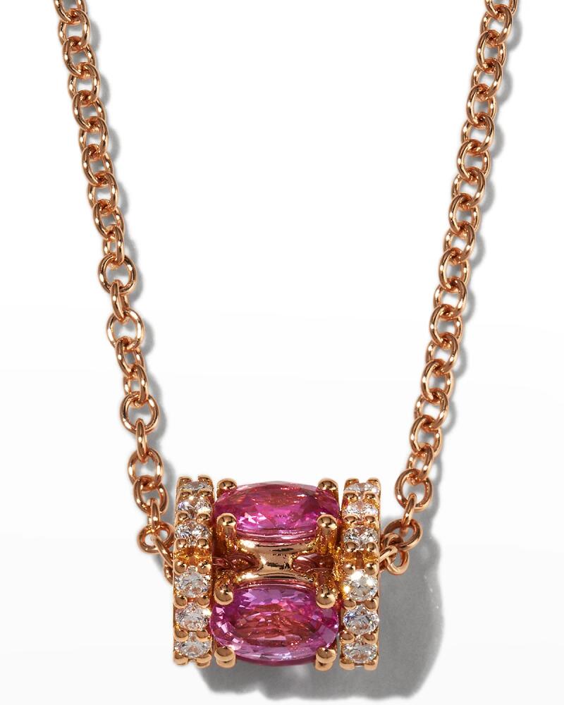 Miseno 18k Rose Gold Pink Sapphire Necklace with Diamonds Cover