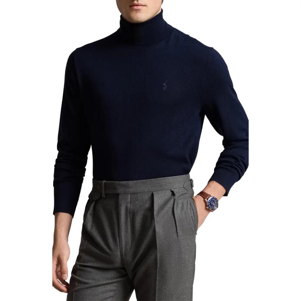 Polo Ralph Lauren Merino Wool Turtleneck Sweater in Hunter Navy Cover