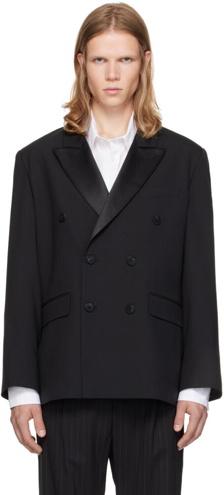 Ernest W. Baker Black Peaked Lapel Blazer Cover