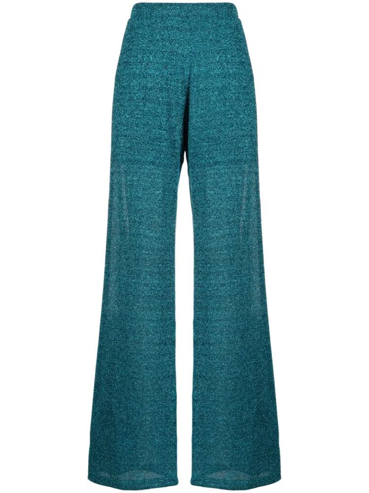 Amen lurex wide-leg trousers - Blue Cover