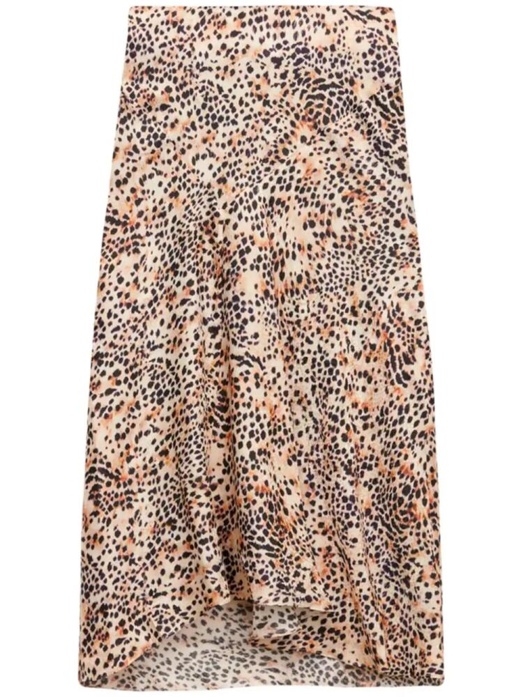 ISABEL MARANT animal-print high-low midi skirt - Neutrals Cover