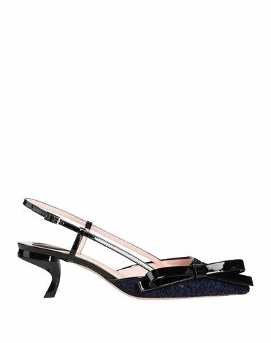 Roger Vivier Woman Pumps Navy blue Leather, Textile fibers Cover