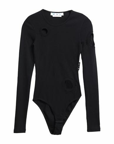 Off-white Woman Bodysuit Black Organic cotton, Elastane Cover