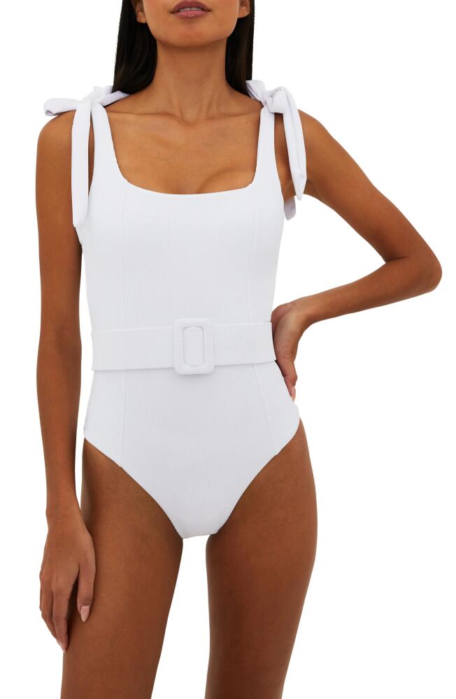 Beach Riot Sydney Belted One-Piece Swimsuit in White Cover