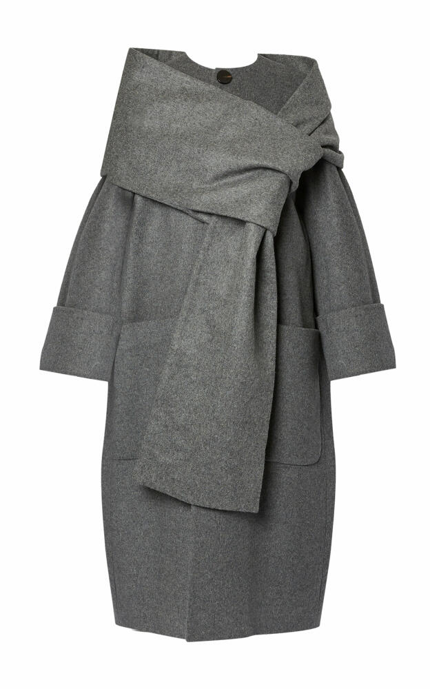 Erdem - Wool Scarf Coat - Grey Cover