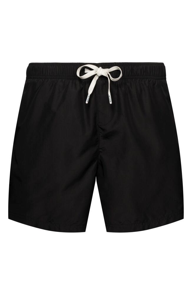 Eton Solid Swim Trunks in Black Cover