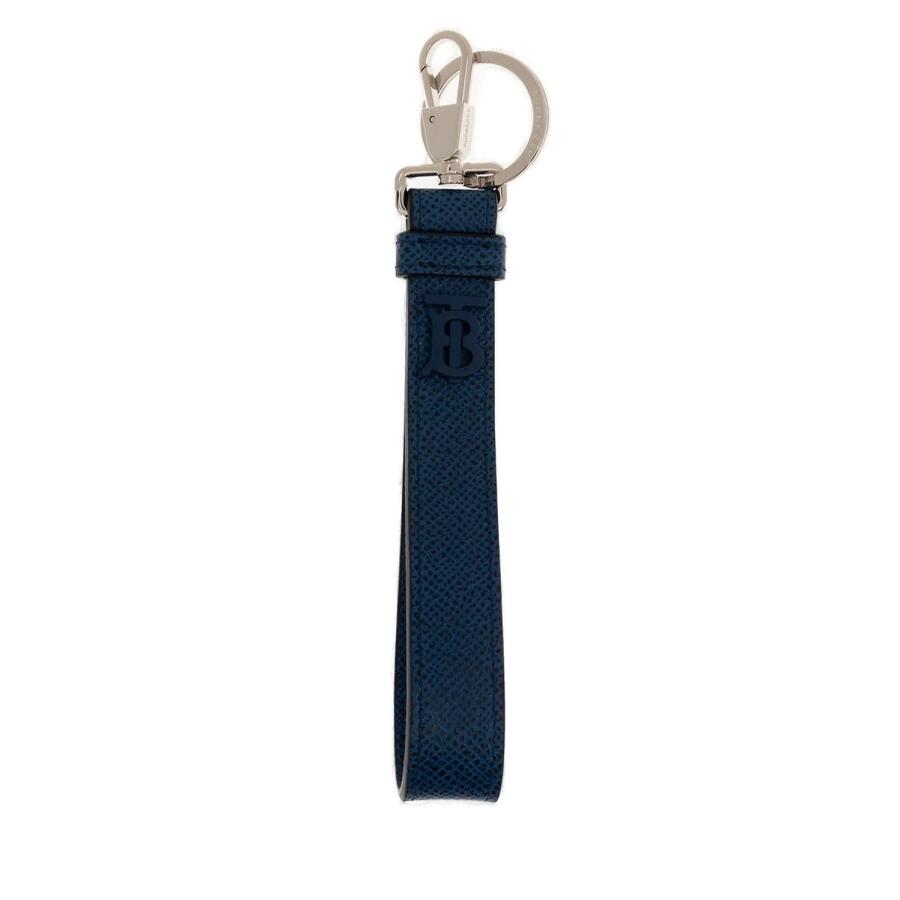 Burberry Tb Monogram Plaque Keyring In Navy Cover