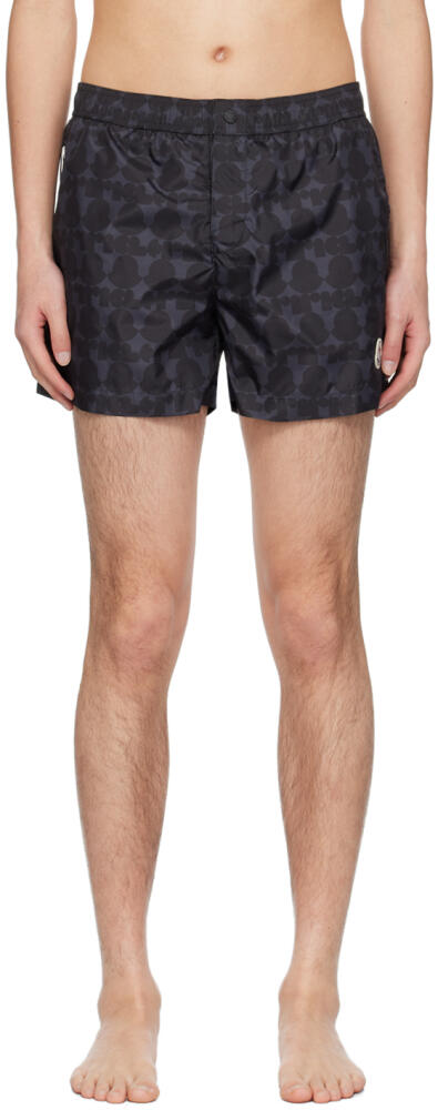 Moncler Black Printed Swim Shorts Cover