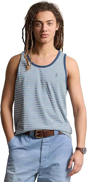 Polo Ralph Lauren Striped Jersey Tank (Vessel Blue Multi) Men's Clothing Cover