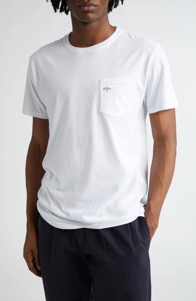 Noah Core Logo Cotton Pocket T-Shirt in White Cover