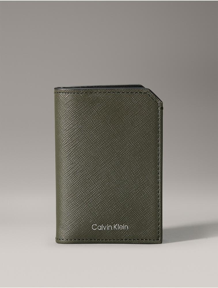 Calvin Klein Men's Refined Saffiano Compact Bifold Wallet - Grey Cover