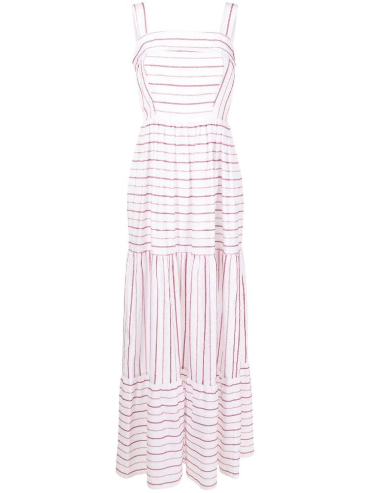 Lethicia Bronstein Aly stripe-pattern maxi dress - White Cover