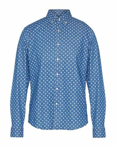 Michael Kors Mens Man Denim shirt Blue Cotton, Elastane Cover