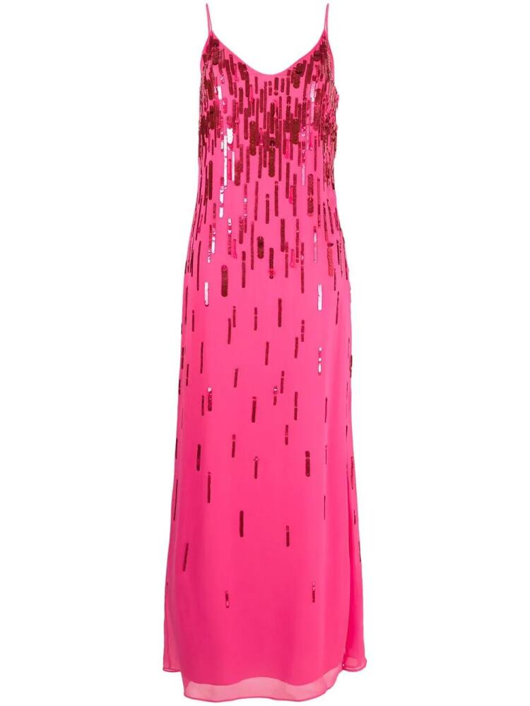 Amen sequin-embellished V-neck gown - Pink Cover