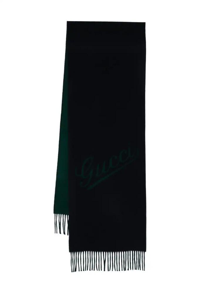 Gucci logo-jacquard scarf - Blue Cover