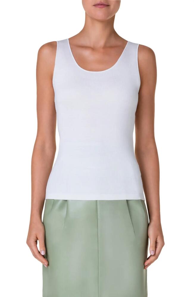 Akris Stretch Silk Tank Top in Ecru Cover