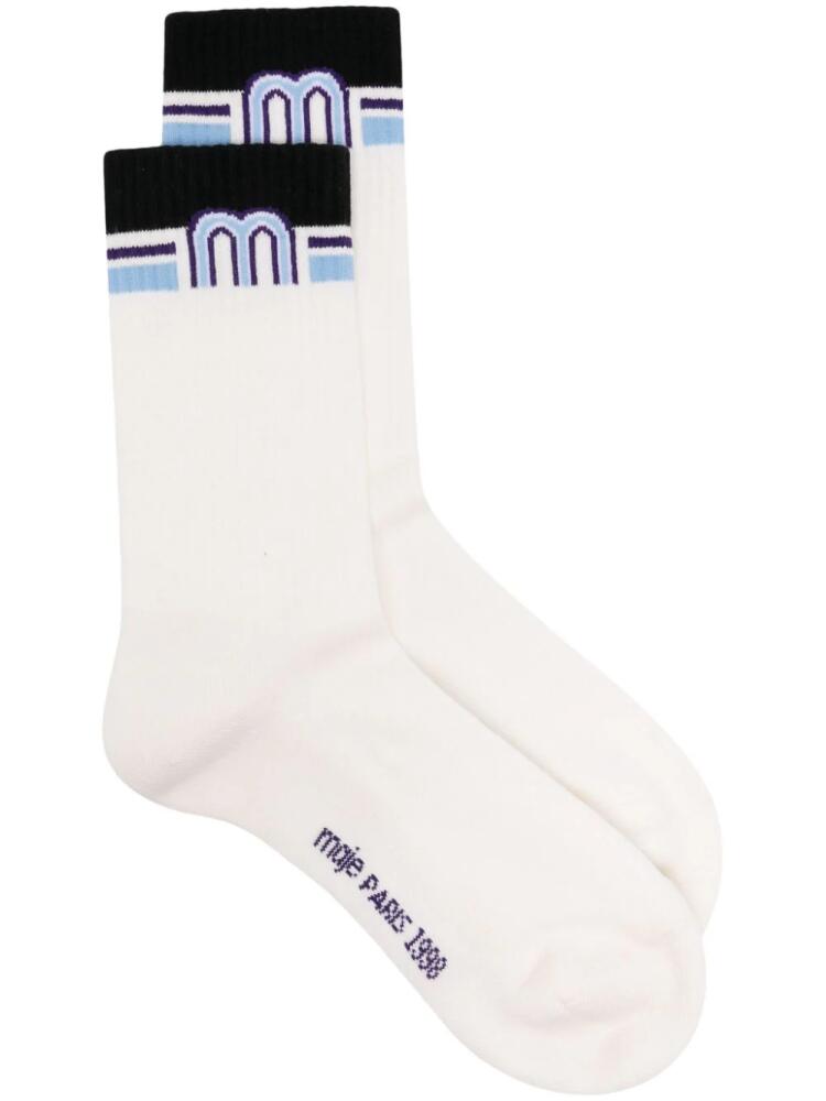 Maje logo-intarsia socks - White Cover