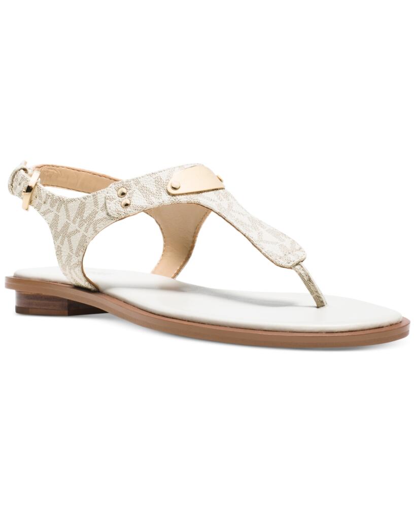 Michael Michael Kors Women's Mk Plate Flat Thong Sandals - Vanilla Cover