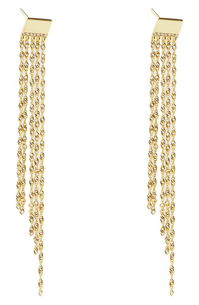 Argento Vivo Sterling Silver Cubic Zirconia Singapore Chain Earrings in Gold Cover