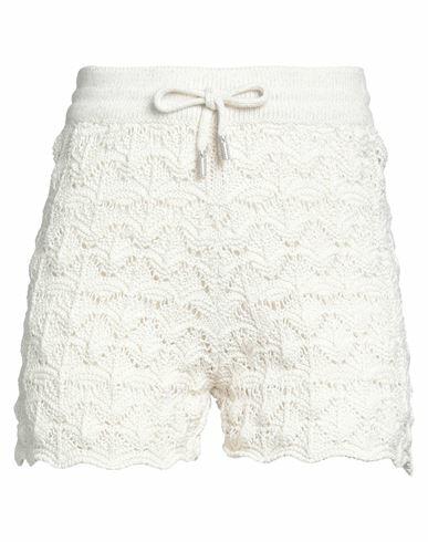 Eleventy Woman Shorts & Bermuda Shorts Ivory Cotton, Metallic fiber, Polyamide Cover