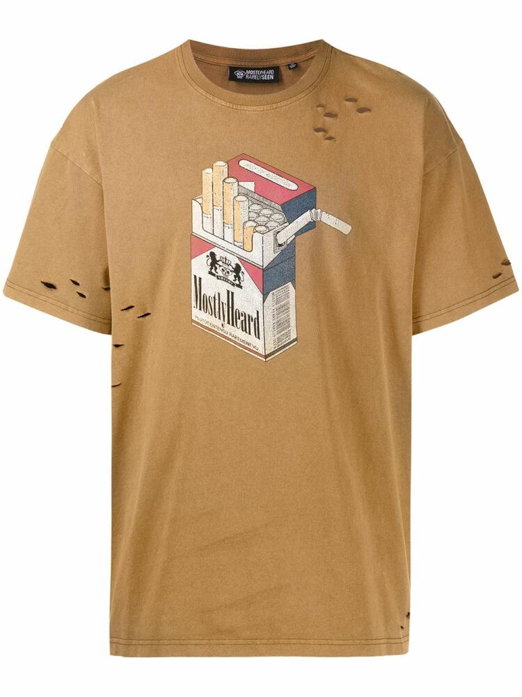 Mostly Heard Rarely Seen graphic-print cotton T-shirt - Brown Cover