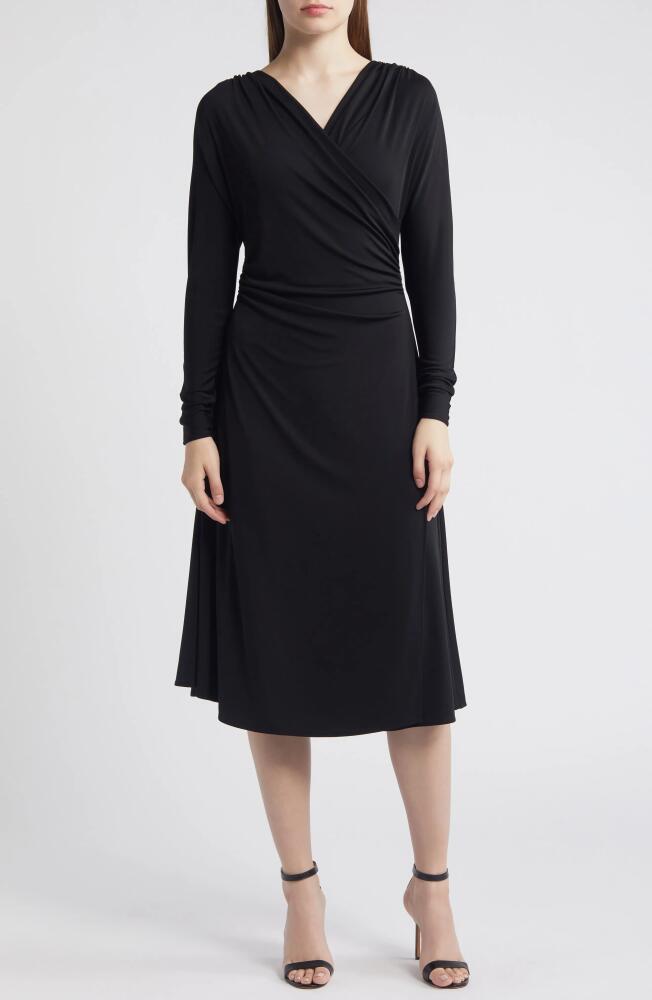 BOSS Ettita Long Sleeve Midi Dress in Black Cover