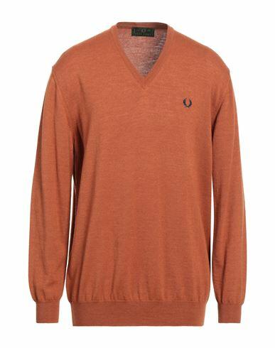 Fred Perry Man Sweater Orange Wool Cover