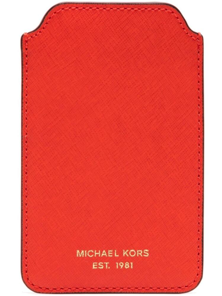 Michael Kors logo-print leather phone case - Red Cover