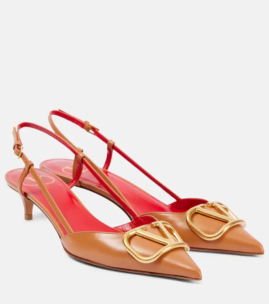 Valentino Garavani VLogo Signature 40 leather slingback pumps Cover