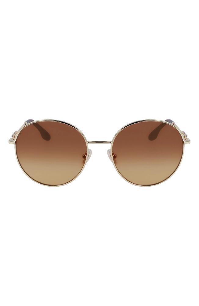 Victoria Beckham 58mm Gradient Round Sunglasses in Gold/Brown Cover