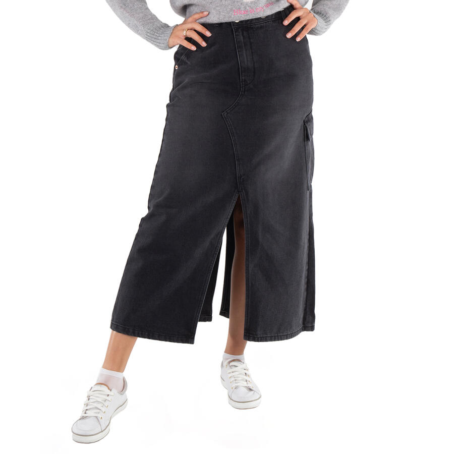 Sjyp Ladies Black Out Pocket Denim Skirt Cover