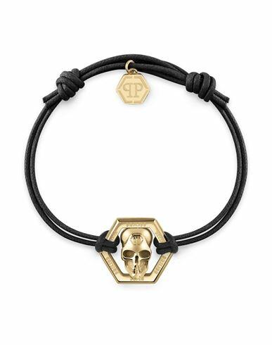 Philipp Plein Linked Cotton Cord Bracelet Man Bracelet Gold Cotton Cover