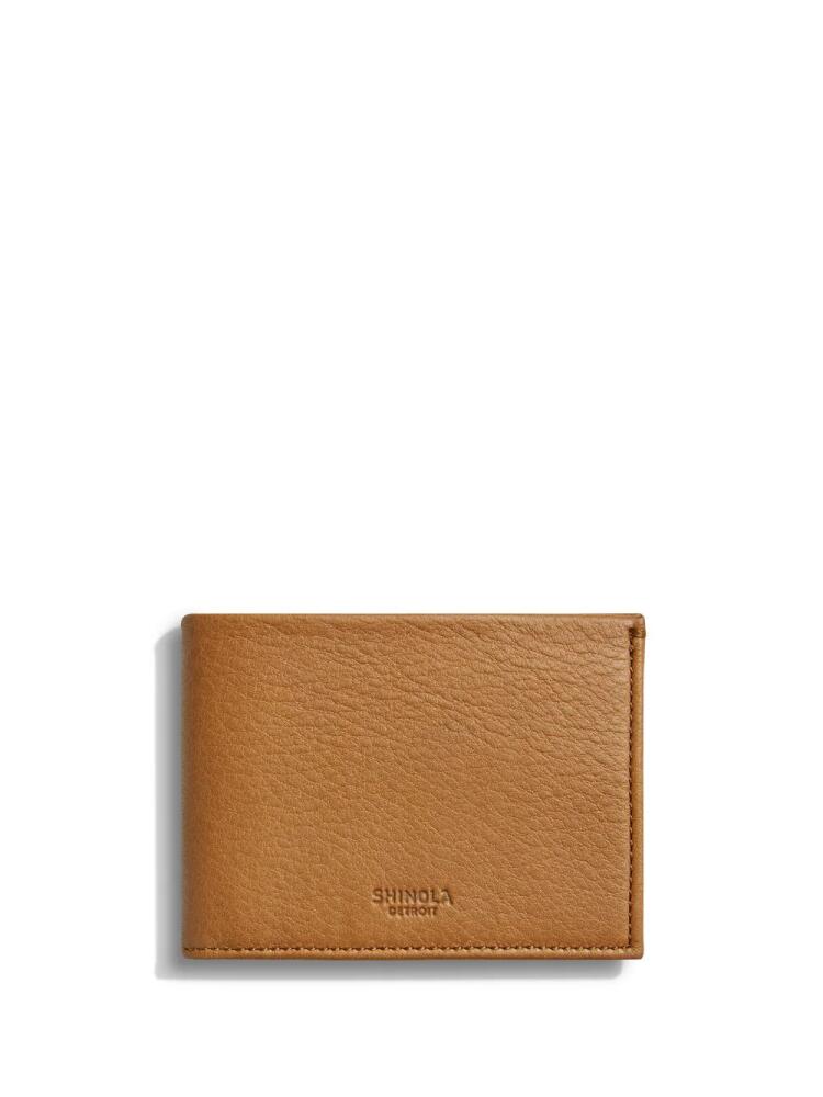 Shinola debossed-logo leather cardholder - Brown Cover