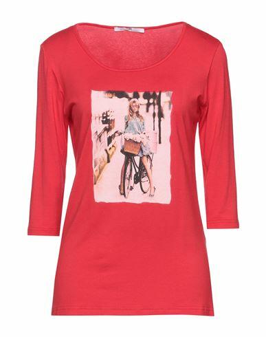 Mr Massimo Rebecchi Woman T-shirt Red Viscose, Elastane Cover