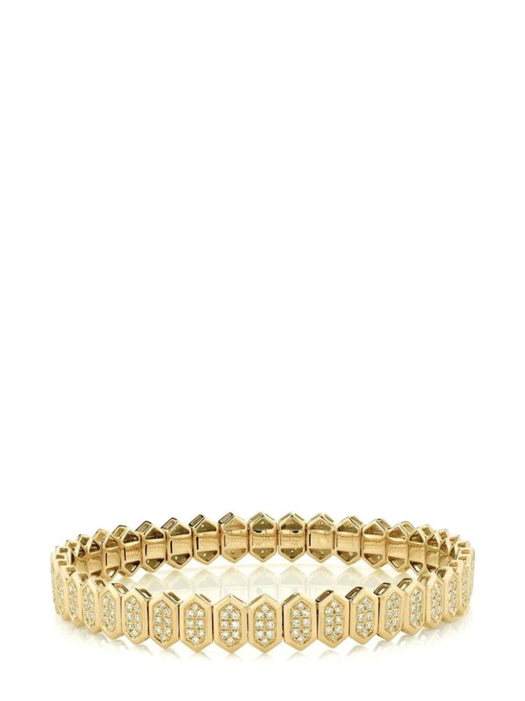 SHAY 18kt yellow gold Hexagon diamond bracelet Cover