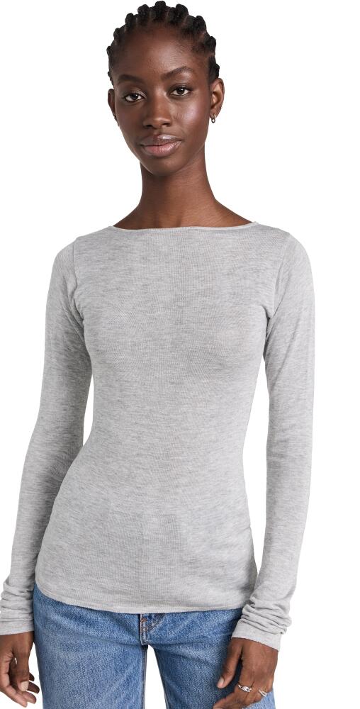 DL1961 Long Sleeve Boat Neck Tee Light Grey (Knit) Cover