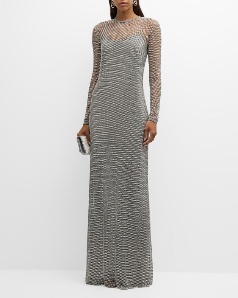 Ralph Lauren Crystal Embellished Gown with Slip Cover