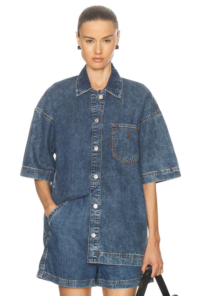 Moschino Jeans Short Sleeve Shirt in Blue Cover