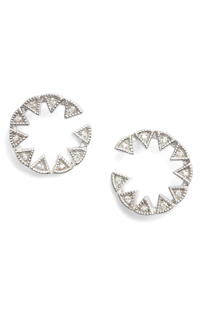 Dana Rebecca Designs Emily Sarah Triangle Diamond Stud Earrings in White Gold Cover