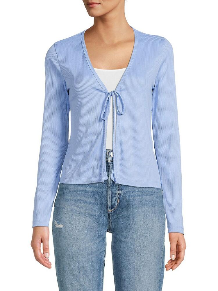 Renee C. Women's Tie Front Cardigan - Blue Cover