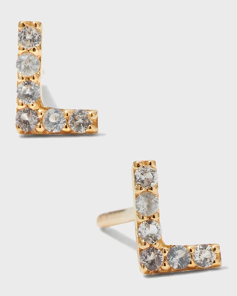 Tai White Sapphire Initial Stud Earring, Single Cover