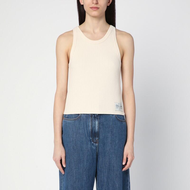 Golden Goose Cream-coloured ribbed cotton tank top Cover