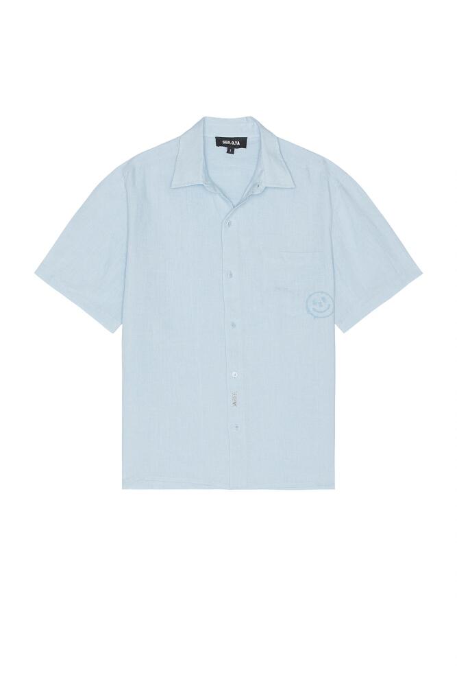 SER.O.YA Jonah Linen Button Down in Blue Cover