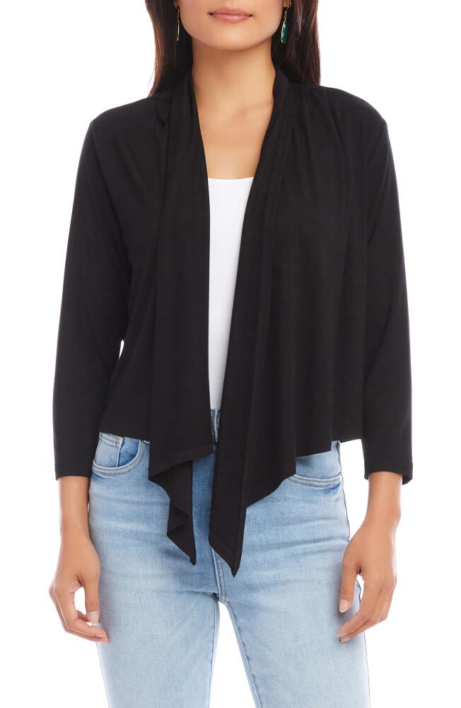 Karen Kane Calli Draped Open Front Cardigan in Black Cover